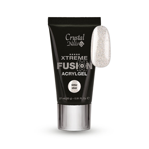 CN Xtreme Fusion AcrylGel - Glitter Silver 30g THF HF