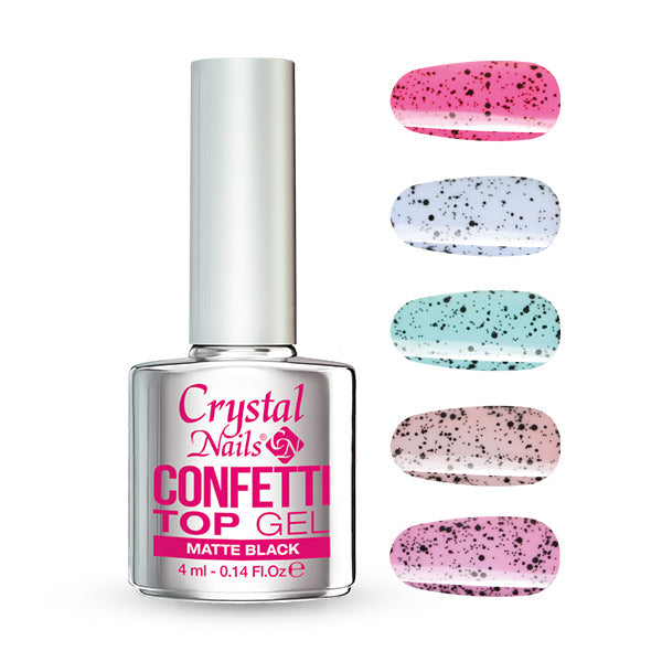 CN Confetti Top Gel - Matte Black 4ml THF