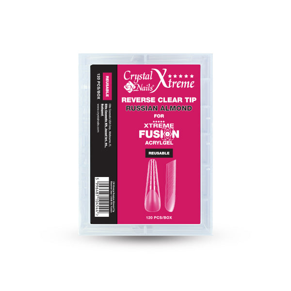 Xtreme Russian Almond Reverse Clear Tip Xtreme Fusion AcrylGel - 120pcs